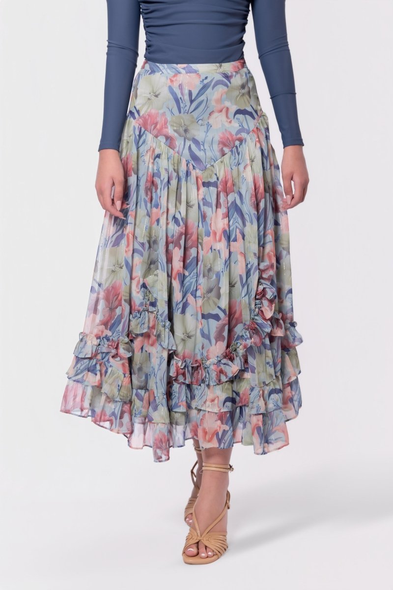 Kalina Skirt (Light Blue Pattern) - Glamourous Grace