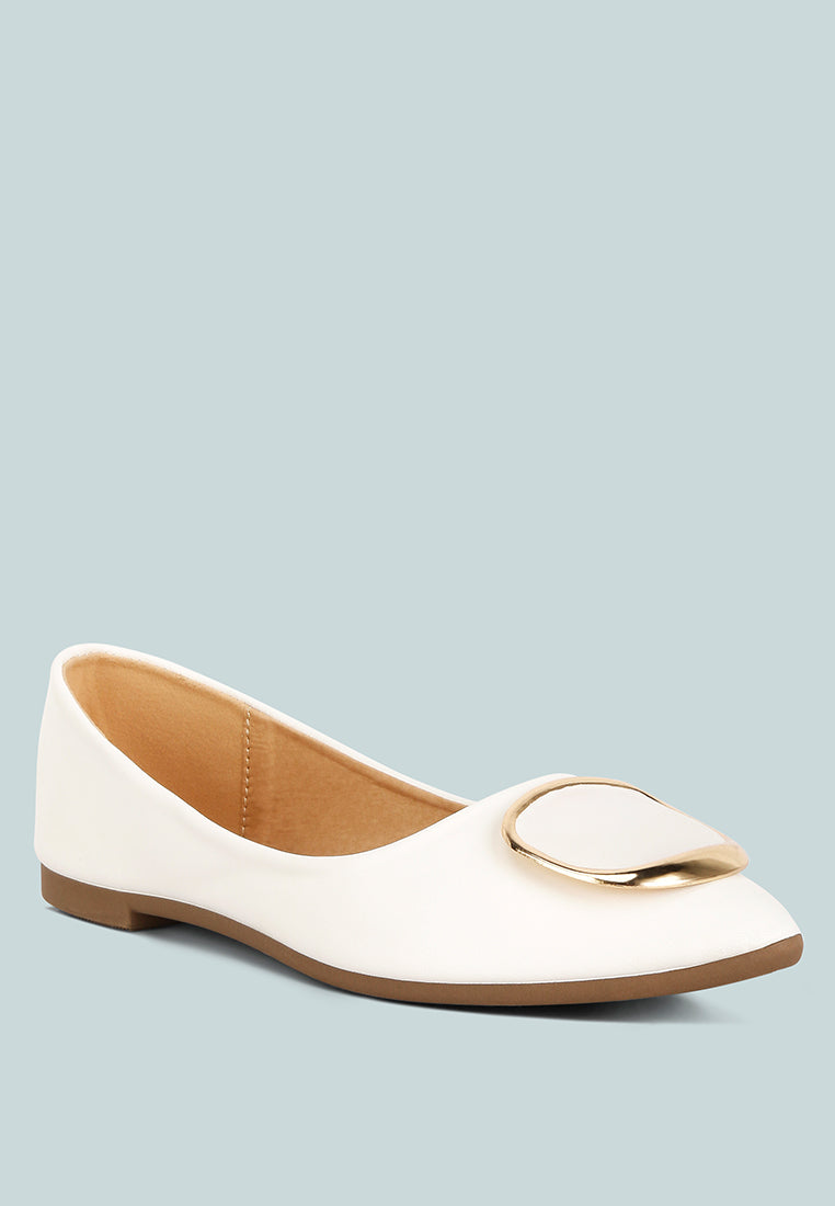 Karder Brooch Detail Ballet Flats - Glamourous Grace