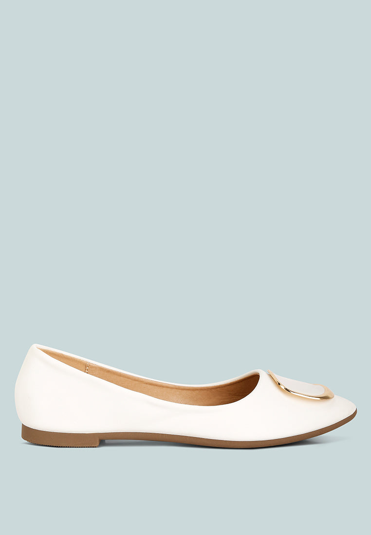 Karder Brooch Detail Ballet Flats - Glamourous Grace
