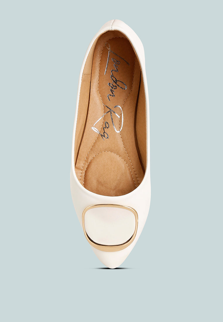 Karder Brooch Detail Ballet Flats - Glamourous Grace