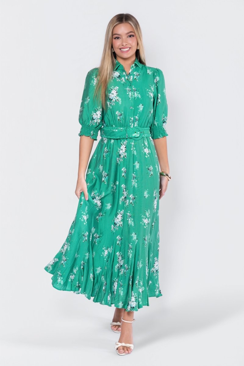 Karen Dress (Green Pattern) - Glamourous Grace