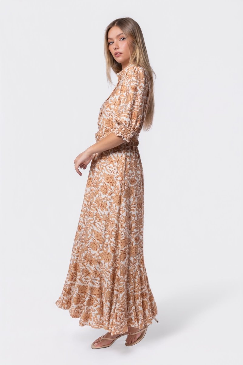 Karen Dress (White/Khaki) - Glamourous Grace