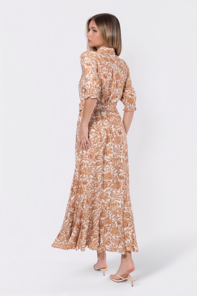 Karen Dress (White/Khaki) - Glamourous Grace