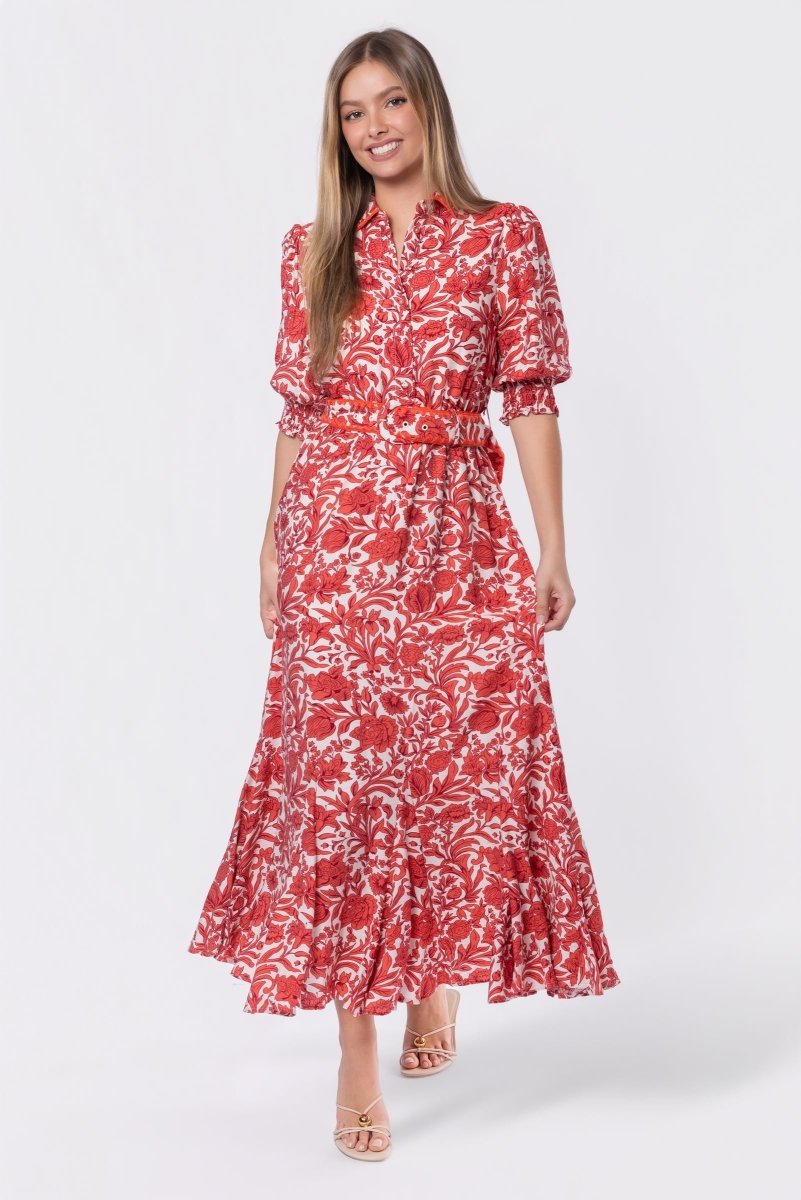 Karen Dress (White/Pink) - Glamourous Grace