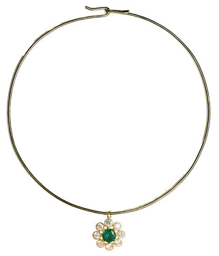 Kelly- Emerald Collar Necklace- 18k Gold Plated - Belle of the Ball Collection - Glamourous Grace