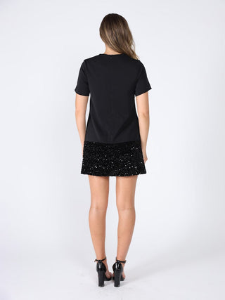 Keyhole Neck Bow Tie Sequin Embellished Dress