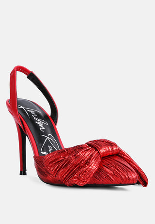 Kiki Bow Embellished Slingback Sandals - Glamourous Grace