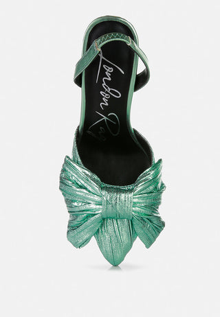 Kiki Bow Embellished Slingback Sandals - Glamourous Grace