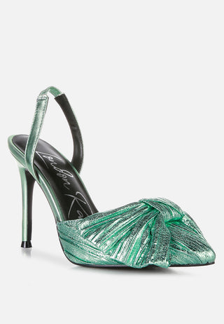 Kiki Bow Embellished Slingback Sandals - Glamourous Grace