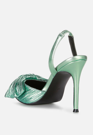 Kiki Bow Embellished Slingback Sandals - Glamourous Grace
