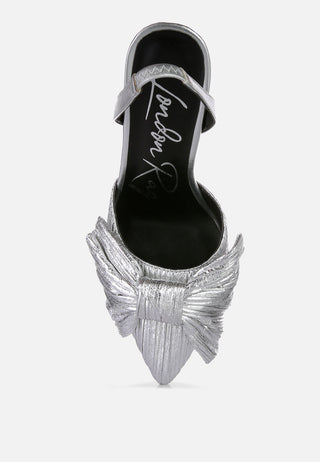 Kiki Bow Embellished Slingback Sandals - Glamourous Grace