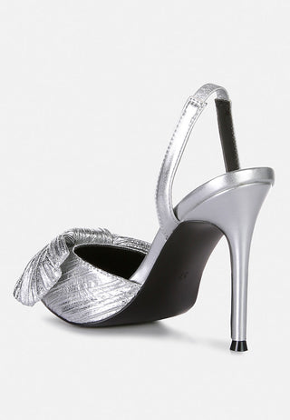 Kiki Bow Embellished Slingback Sandals - Glamourous Grace