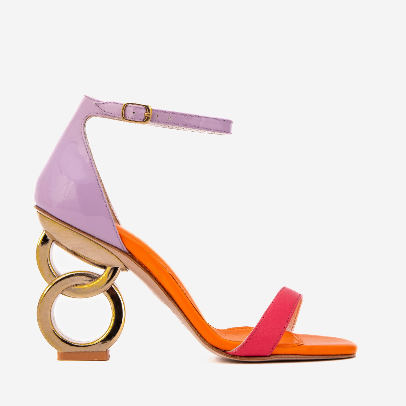 The Helix Heel Multicolor Leather Women Sandal - Glamourous Grace