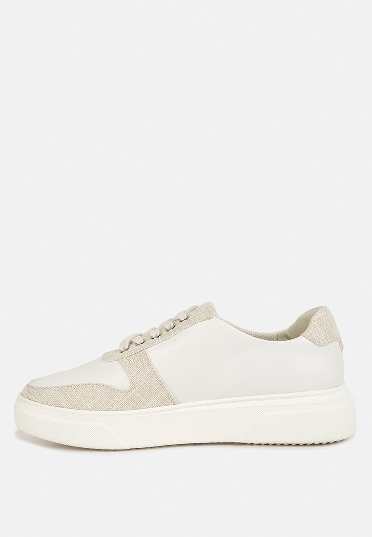 Kjaer Dual Tone Leather Sneakers - Glamourous Grace