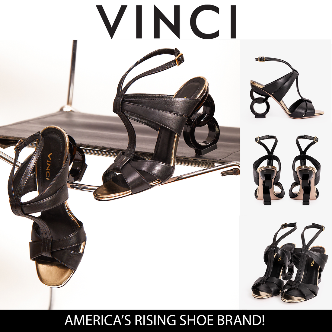 The Duffryn Black T-Strap Leather Women Sandal - Glamourous Grace