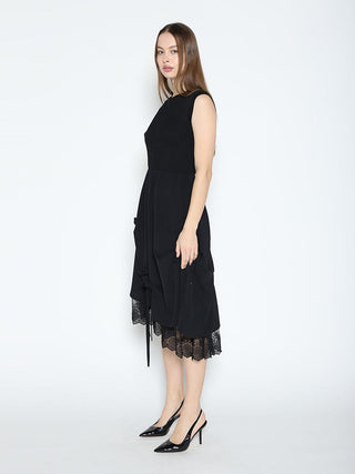Knit Top Asymmetrical Lace Hem Dress - Glamourous Grace
