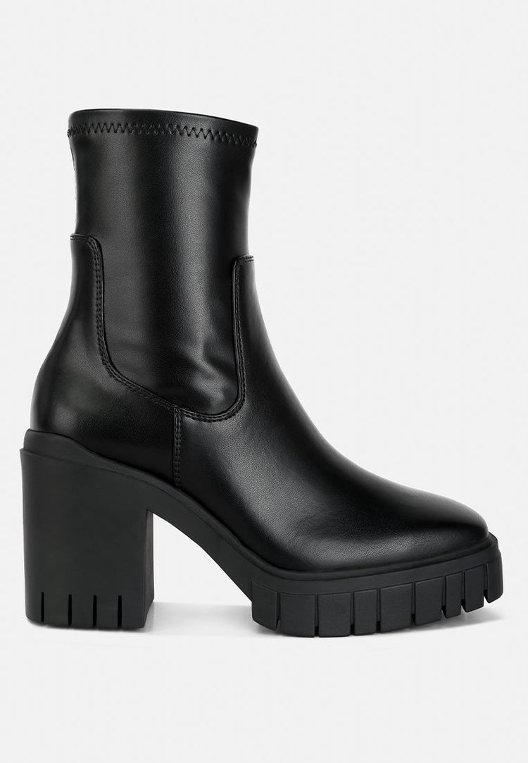 Kokum Faux Leather Platform Ankle Boots - Glamourous Grace