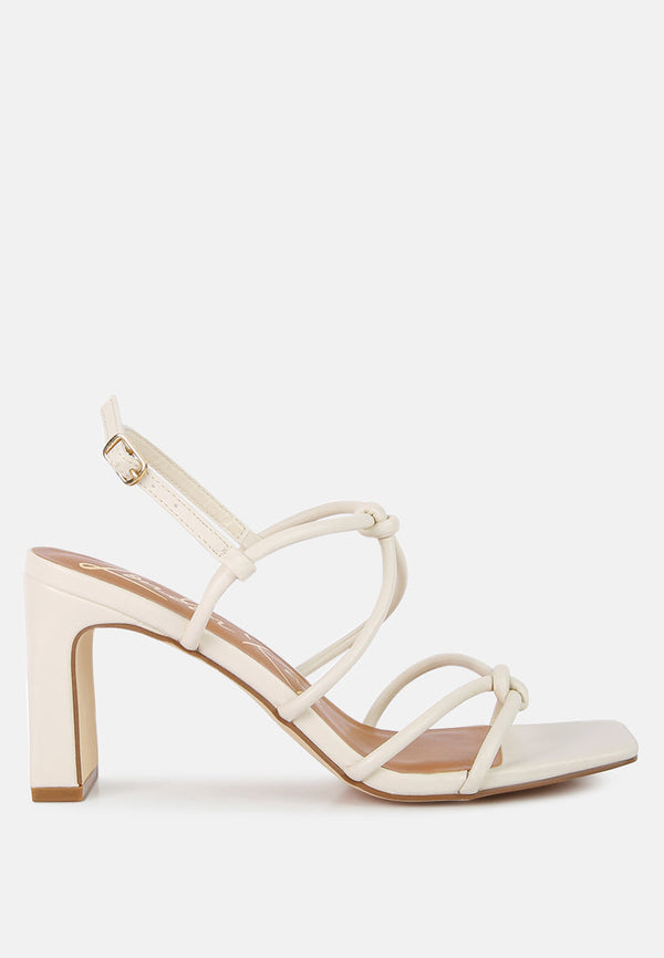 Kralor Knotted Strap Italian Block Heel Sandals - Glamourous Grace