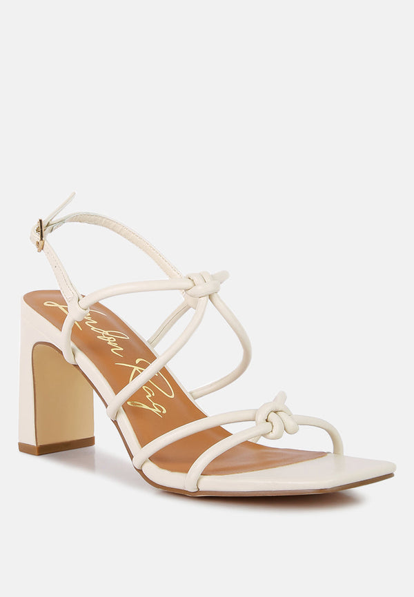 Kralor Knotted Strap Italian Block Heel Sandals - Glamourous Grace
