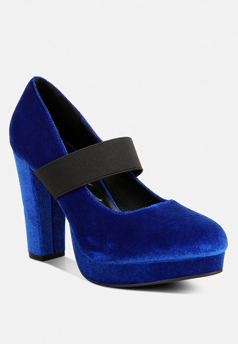 Krause High Block Heel Velvet Pumps - Glamourous Grace