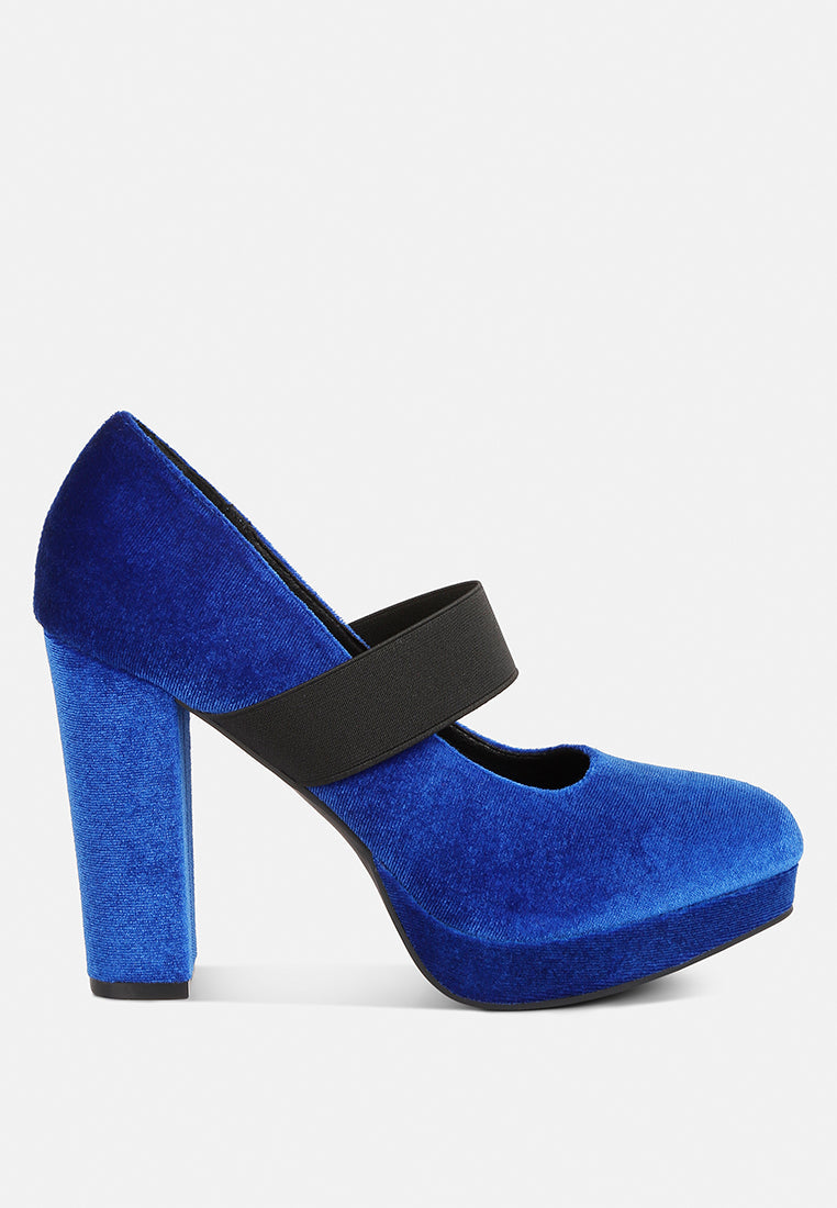 Krause High Block Heel Velvet Pumps - Glamourous Grace