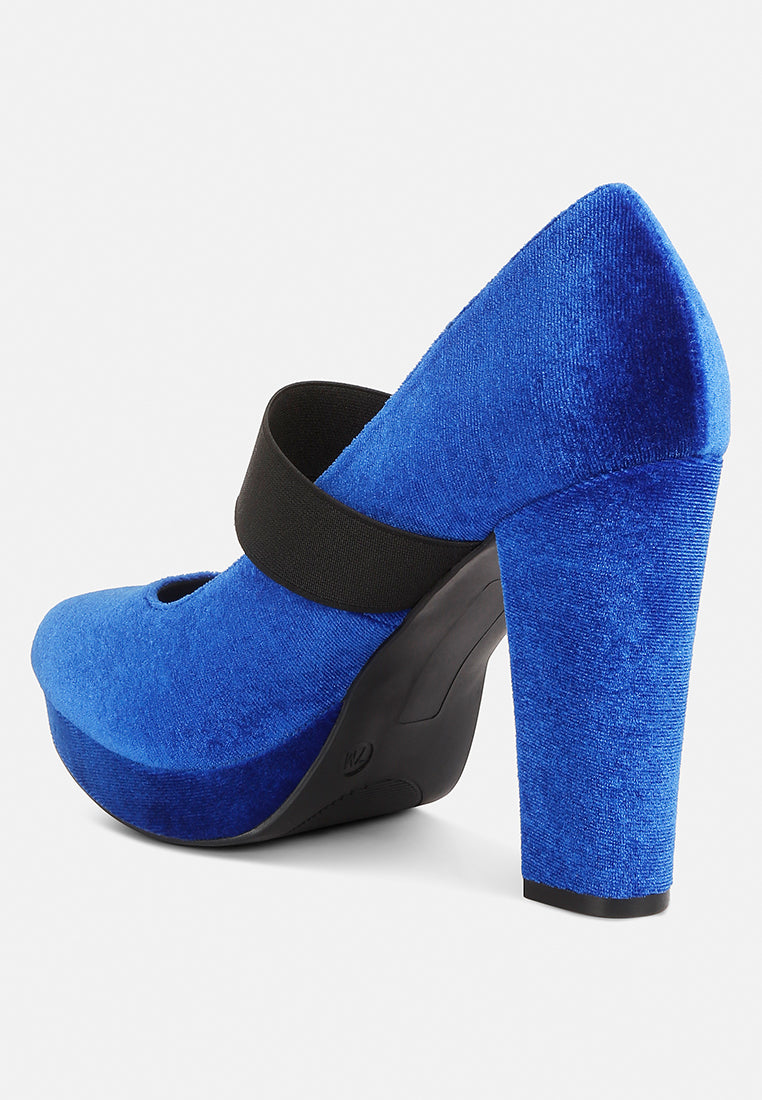 Krause High Block Heel Velvet Pumps - Glamourous Grace