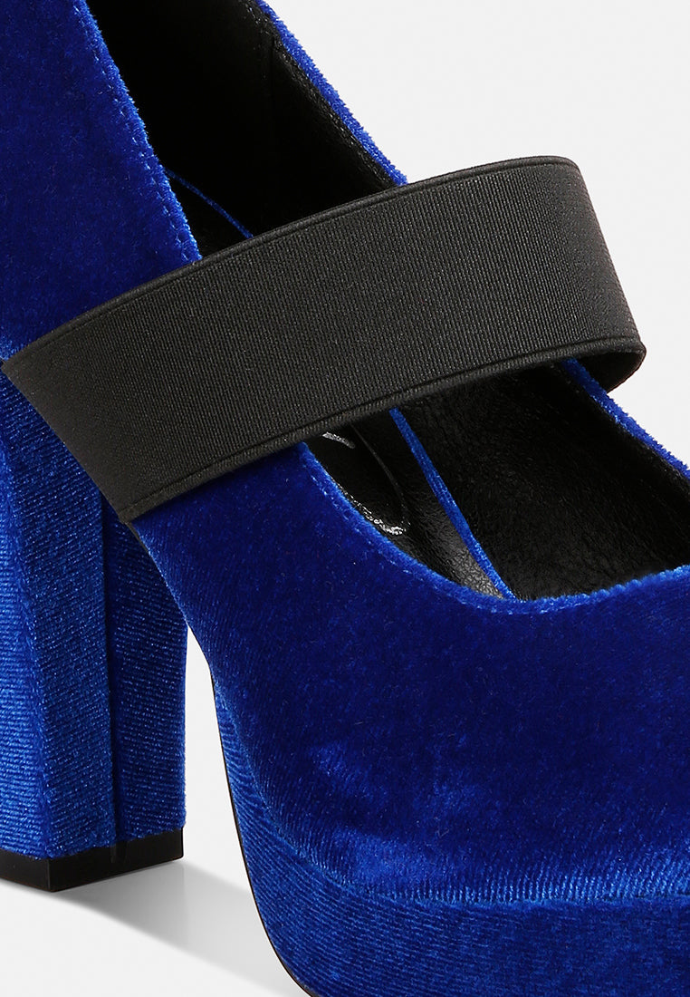 Krause High Block Heel Velvet Pumps - Glamourous Grace