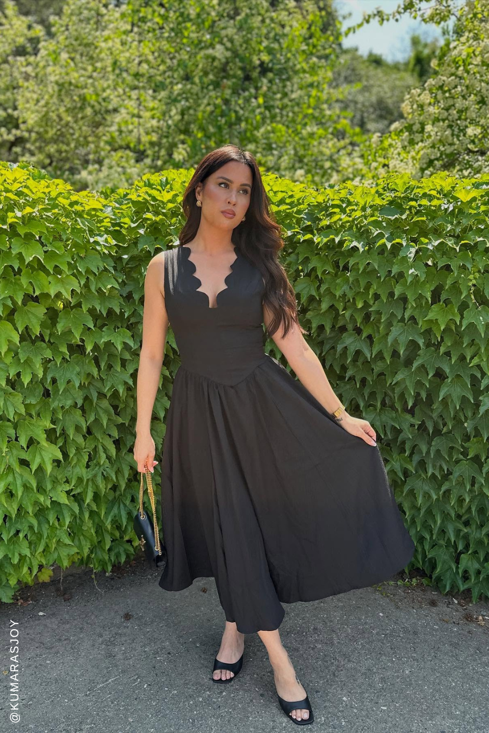 FOR THE RECORD BLACK WOVEN MIDI DRESS - Glamourous Grace