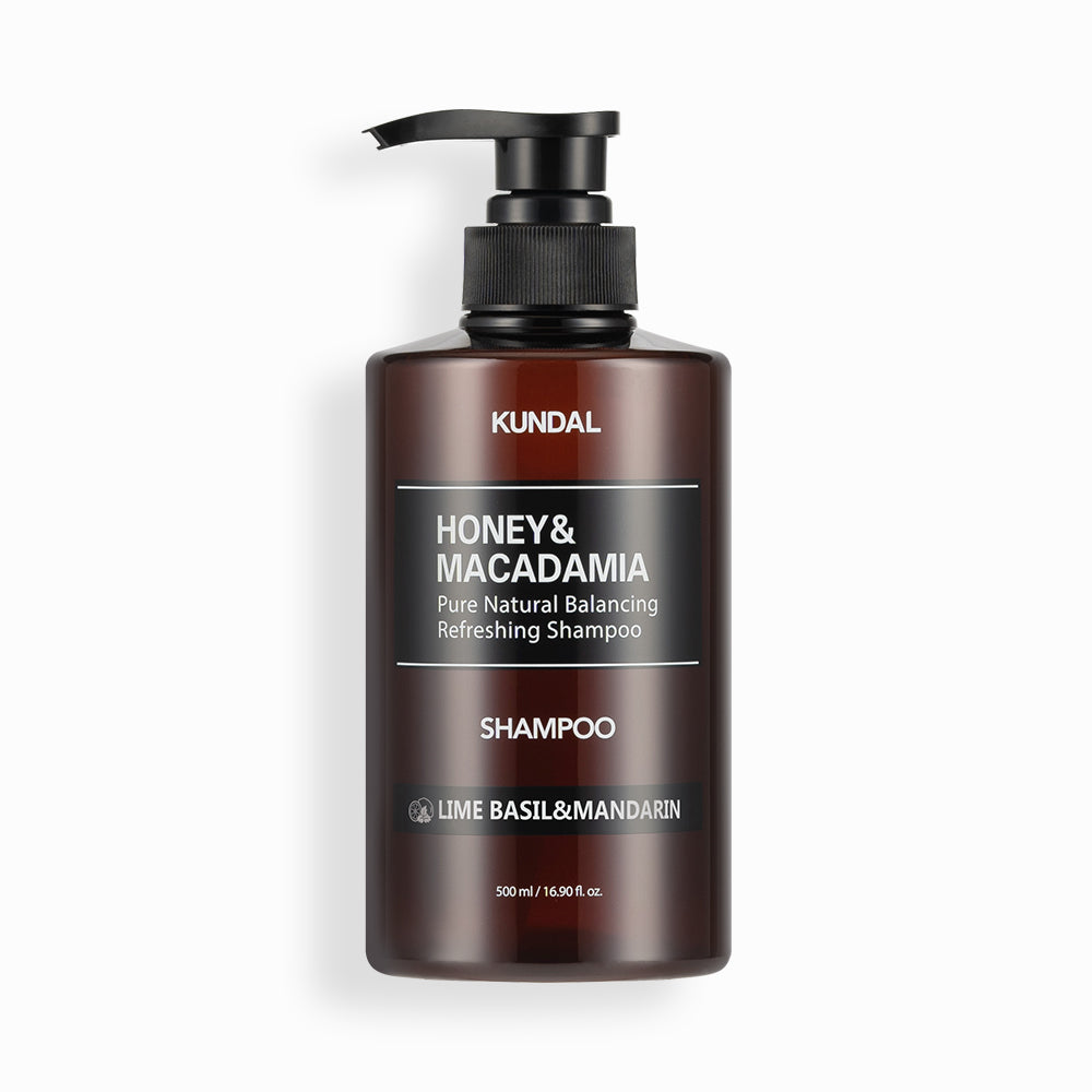 KUNDAL HONEY&MACADAMIA Pure Natural Balancing Refreshing Shampoo 500ml #LIME BASIL&MANDARIN - Glamourous Grace