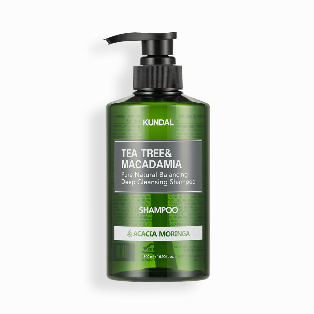 KUNDAL TEA TREE&MACADAMIA Pure Natural Balancing Deep Cleansing Shampoo 500ml #ACACIA MORINGA - Glamourous Grace