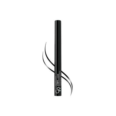 Golden Rose Vinyl Liner: Glossy Black Waterproof Eyeliner - Long Lasting, Smudge-Proof, Intense Color for a Dramatic Eye Look - Glamourous Grace