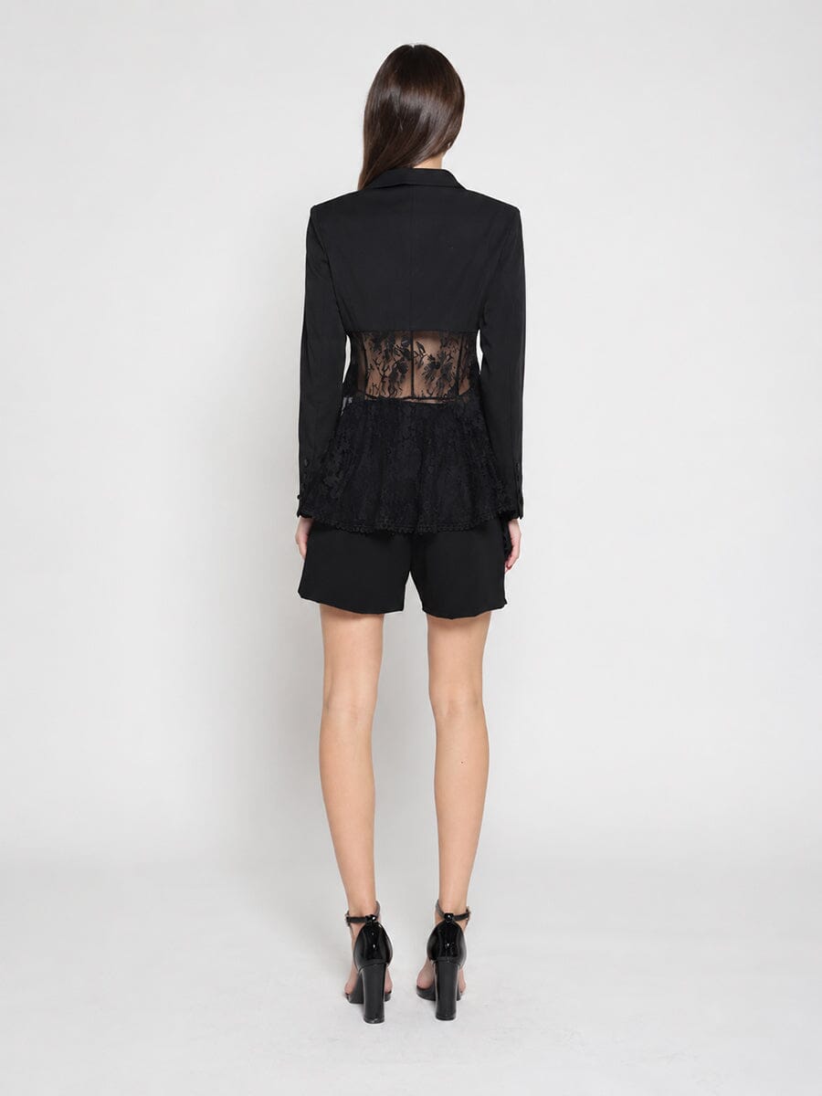 Lace Contrast Jacket - Glamourous Grace