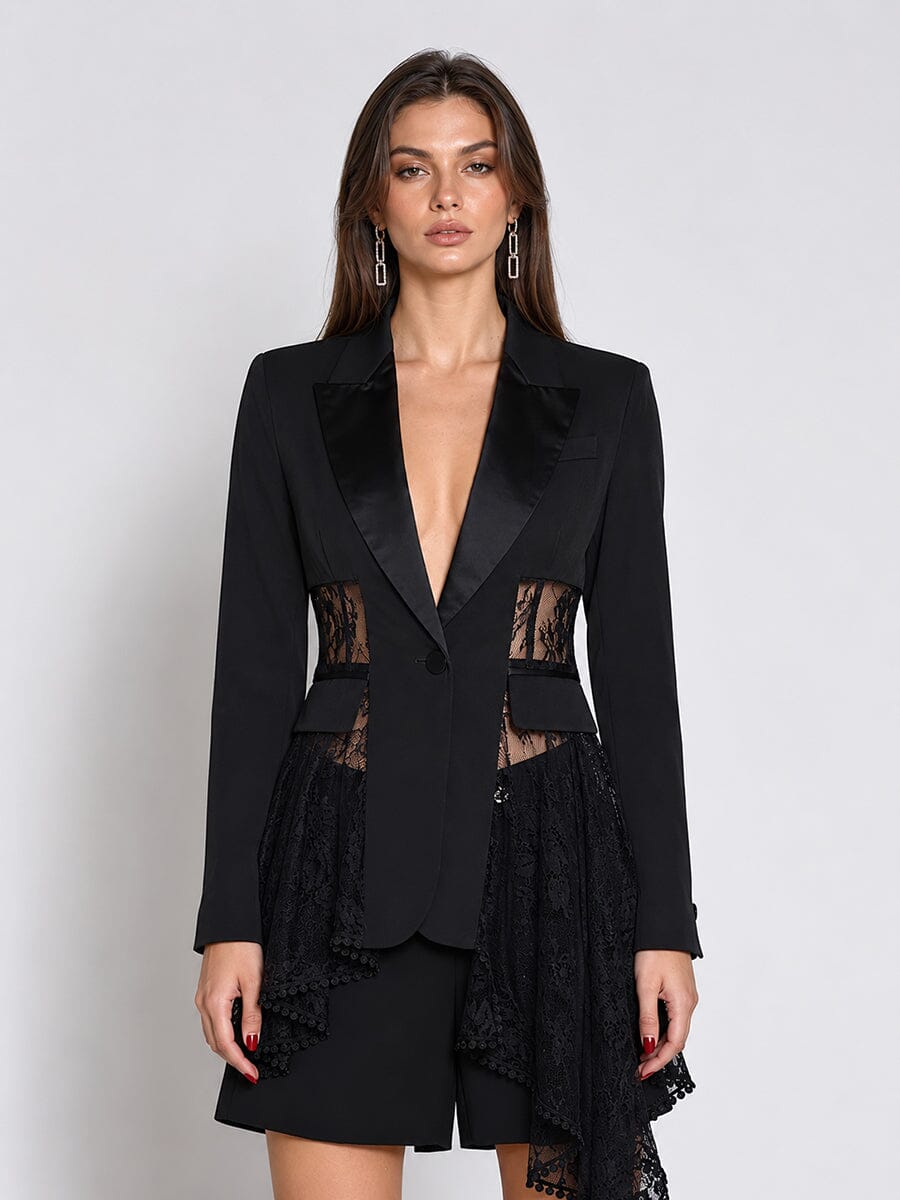 Lace Contrast Jacket - Glamourous Grace