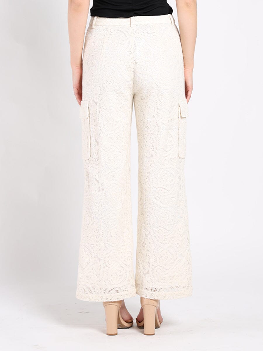 Lace Print Cargo Long Pants - Glamourous Grace