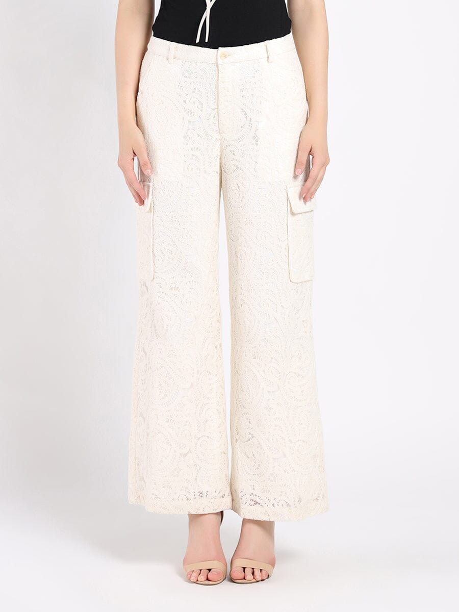 Lace Print Cargo Long Pants - Glamourous Grace