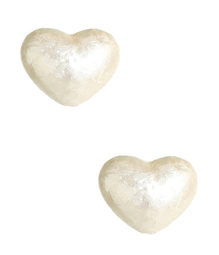 Lainey Heart - Cotton Pearl Studs - 18k Gold Plated - Glamourous Grace