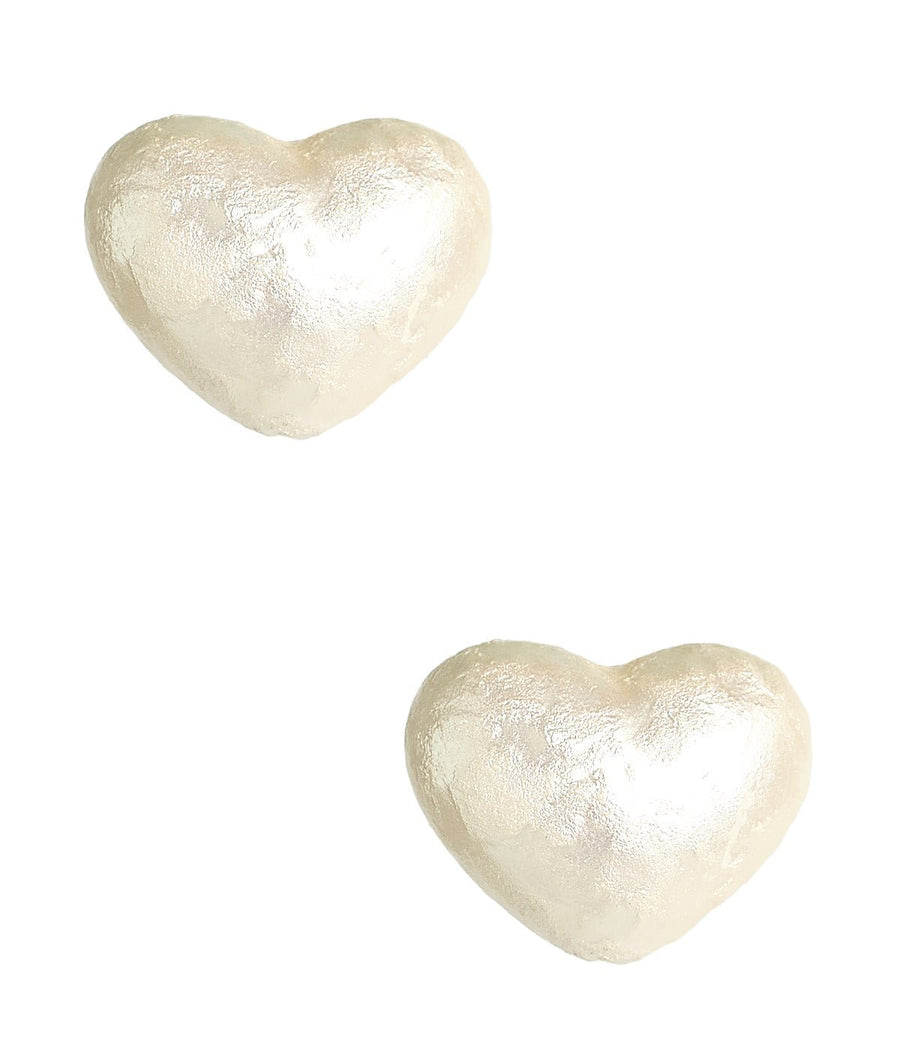 Lainey Heart - Cotton Pearl Studs - 18k Gold Plated - Glamourous Grace