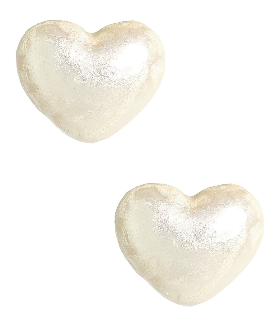 Lainey Heart - Cotton Pearl Studs - 18k Gold Plated - Glamourous Grace