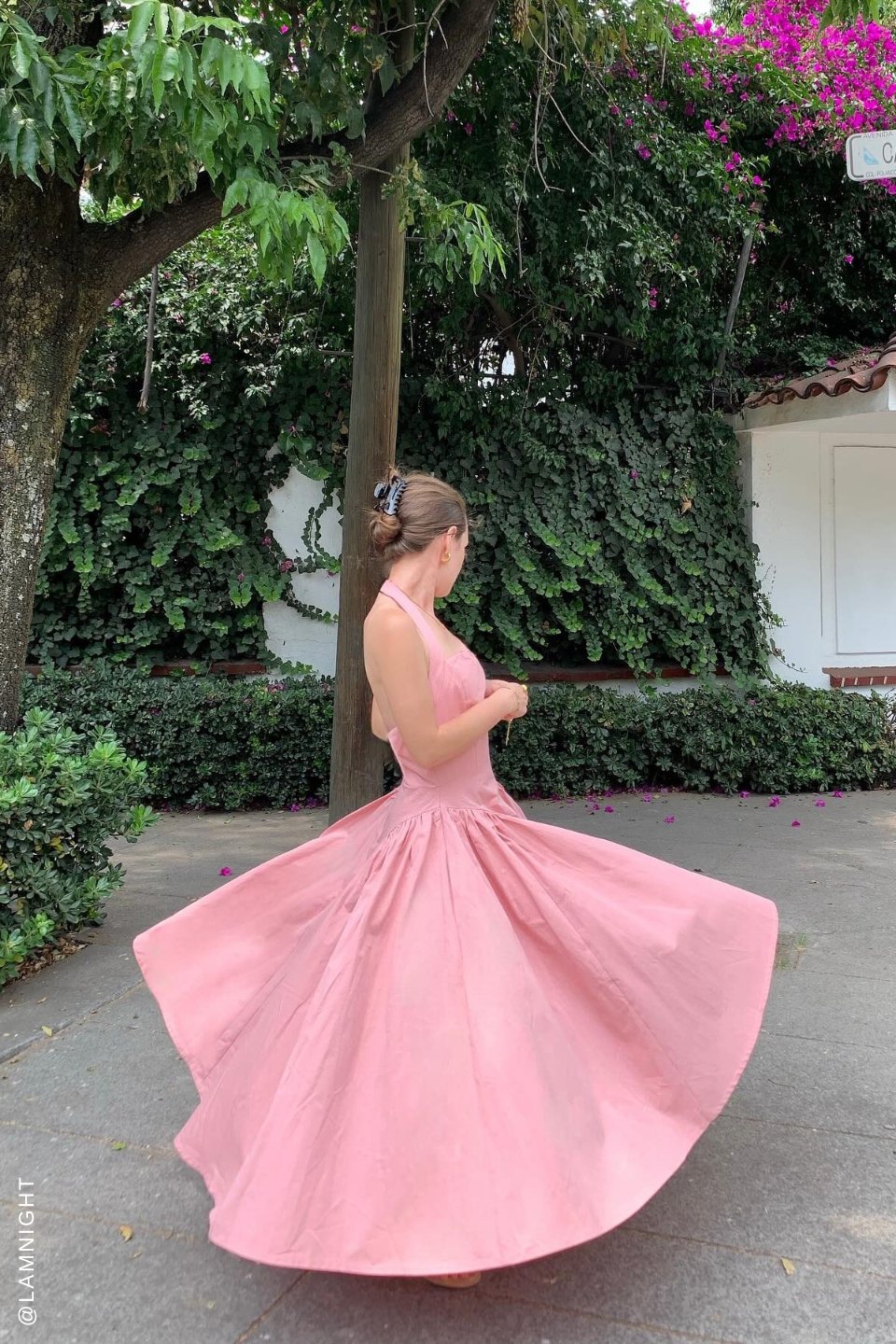 CAUGHT IN THE RAIN PINK WOVEN MIDI DRESS - Glamourous Grace