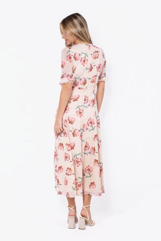 Lana Dress (Beige/Pink)