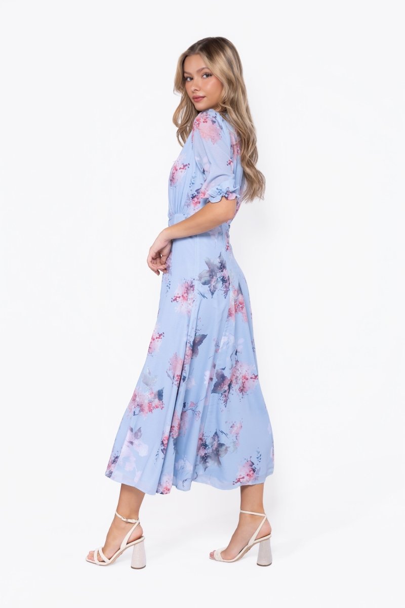 Lana Dress (Blue Pattern) - Glamourous Grace