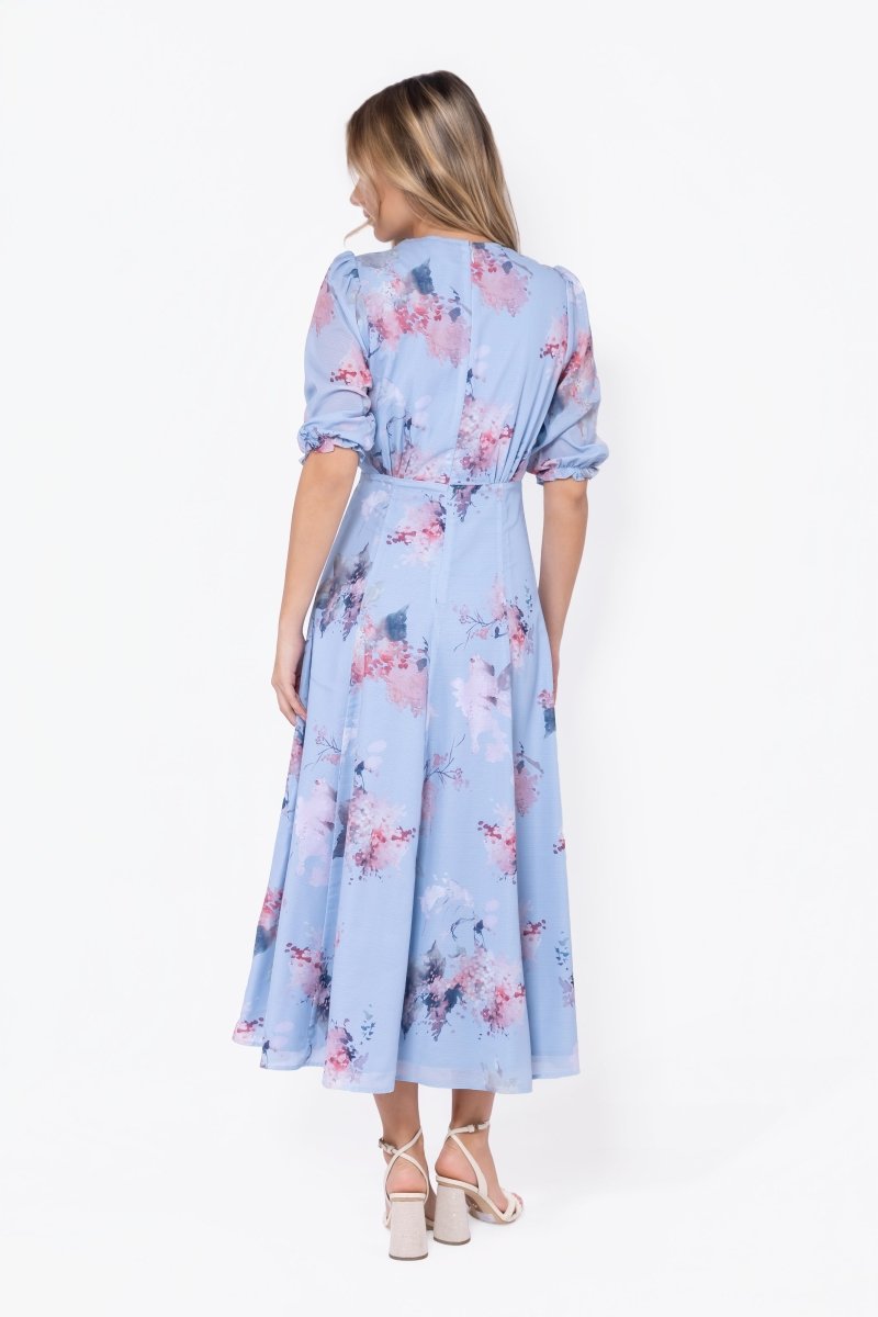 Lana Dress (Blue Pattern) - Glamourous Grace