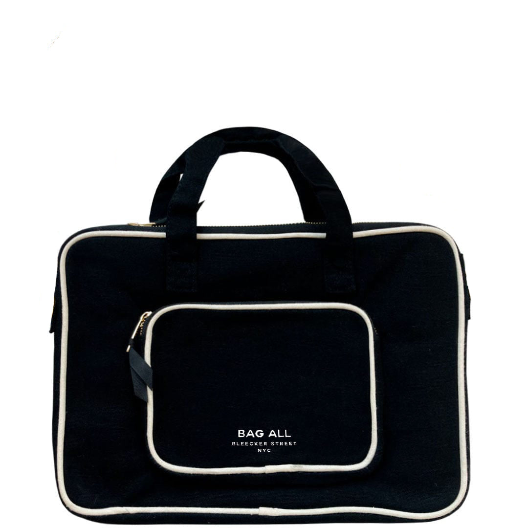Laptop Case 13", Handle & Charger Pocket – Black - Glamourous Grace