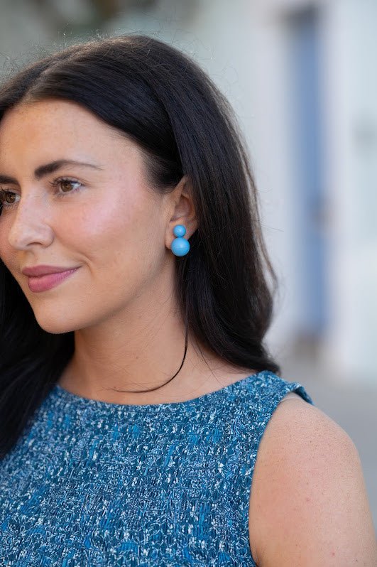 Large Audrey Stud Earring Turquoise - Belle of the Ball Collection - Glamourous Grace