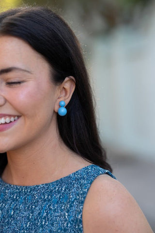 Large Audrey Stud Earring Turquoise - Belle of the Ball Collection - Glamourous Grace