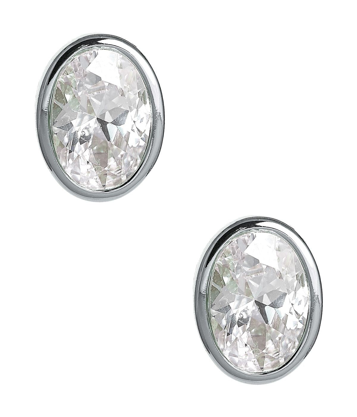 Large Bezel Oval Stud - 18k Gold Plated - Glamourous Grace