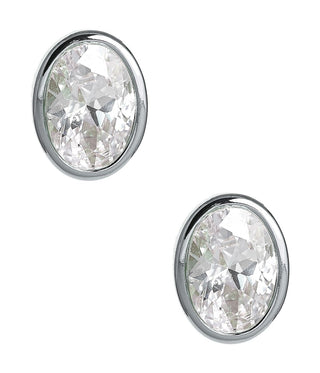 Large Bezel Oval Stud - 18k Gold Plated - Glamourous Grace