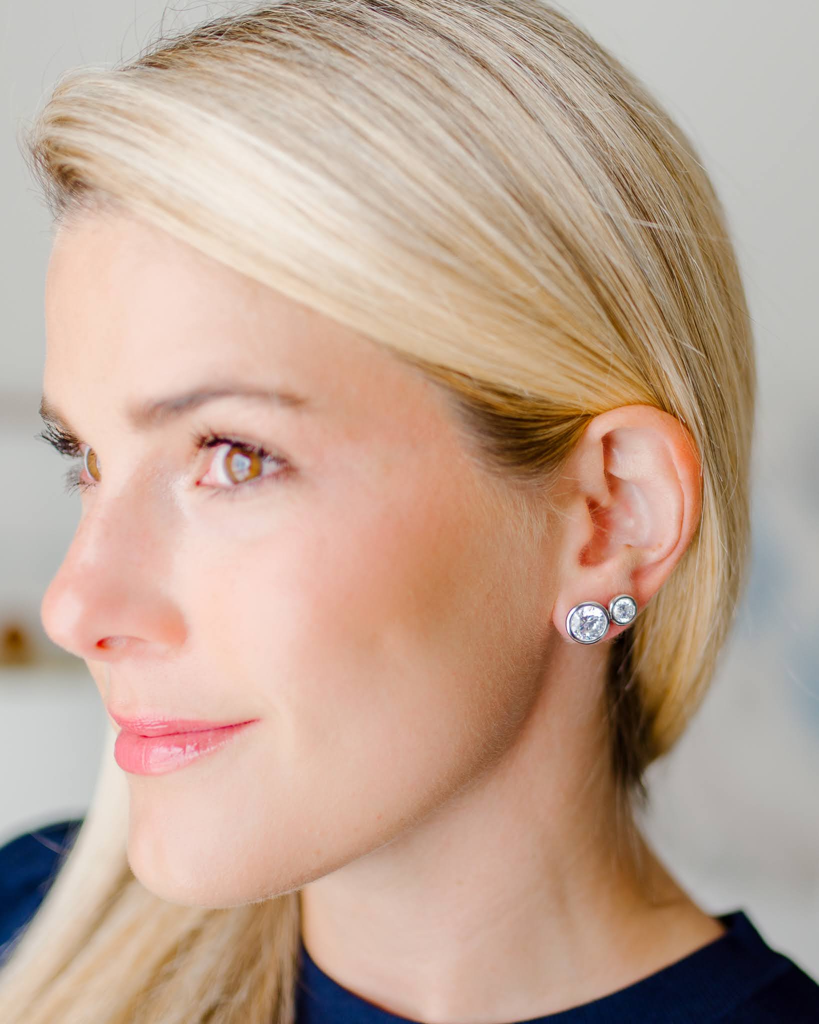 Large Bezel Stud - 18k Gold Plated - Glamourous Grace