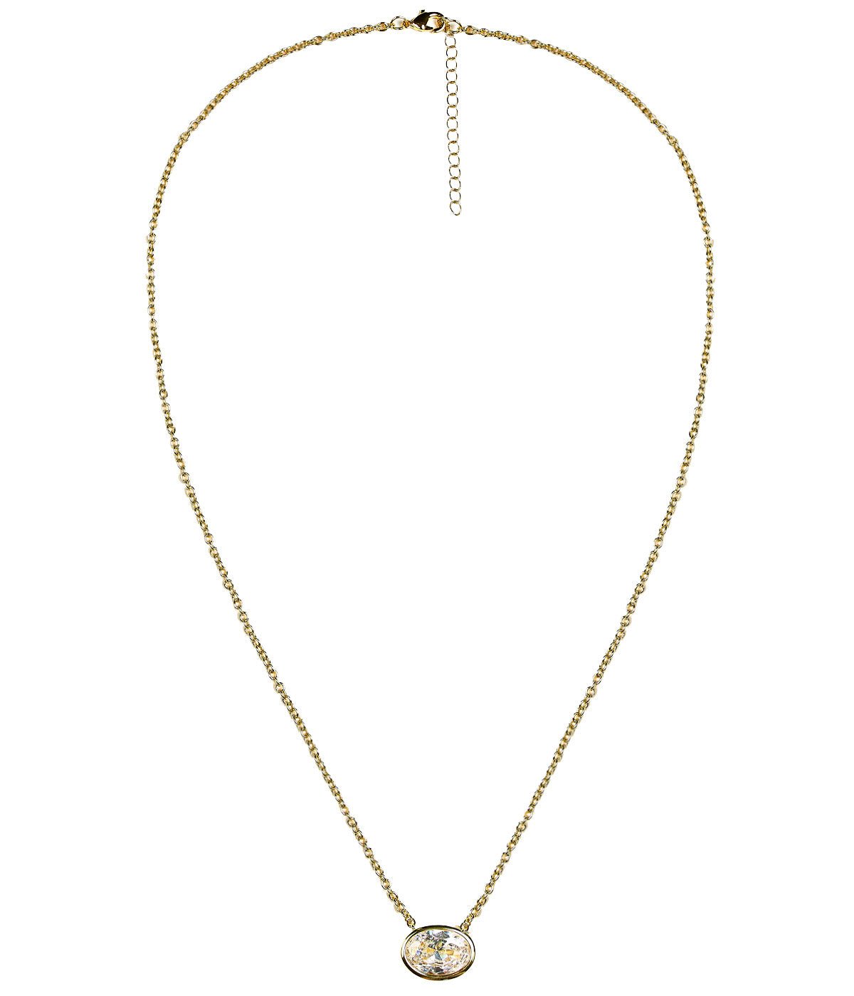 Large Oval Bezel Necklace - Glamourous Grace