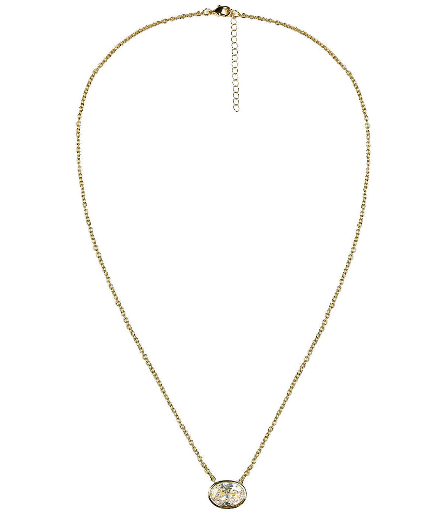 Large Oval Bezel Necklace - Glamourous Grace